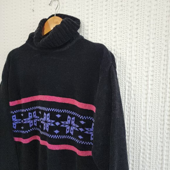 Vintage Partners 90's Turtleneck Holiday Sweater Women's Size Medium - Picture 9 of 12